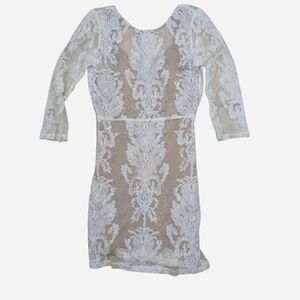 For-love-lemons Women's White and Cream Dress